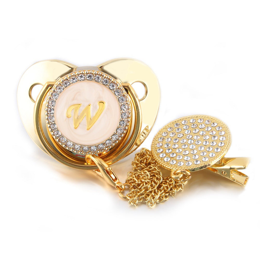 26 Letters Golden Metal Word Baby Soother