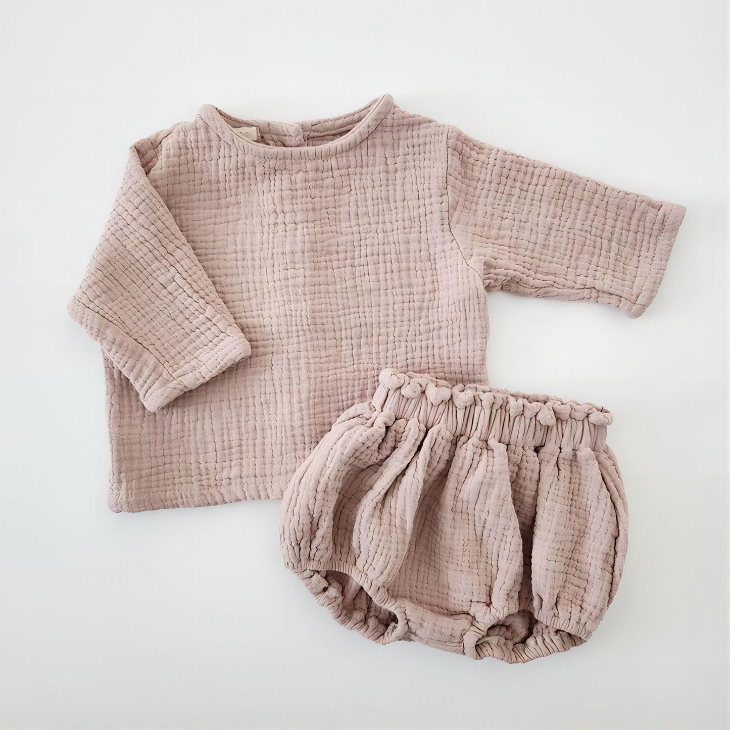 Newborn Neutral Male And Female Baby Thin Cotton Yarn Casual Long Sleeve Cardigan Shirt Shorts