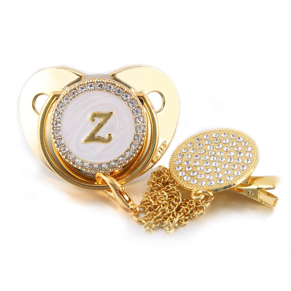 26 Letters Golden Metal Word Baby Soother