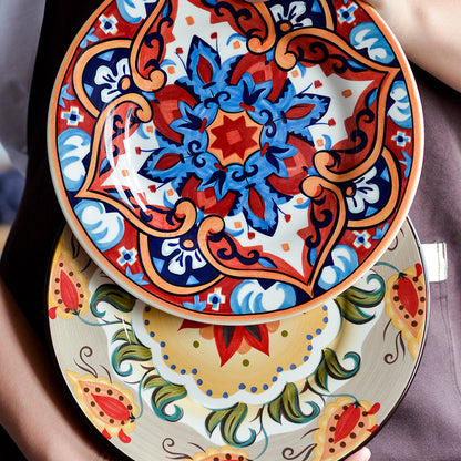 Underglaze Ceramic Tableware Bohemian Household Dishes