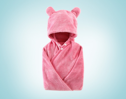 Cotton baby care hooded bath towel