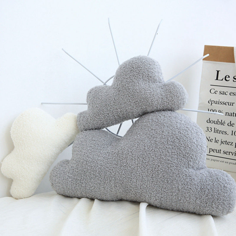 Lovely Gray White Cloud Shaped Pillow Cushion Stuffed Plush Toy Bedding Baby Room Home Decoration Gift Girl Birthday Present