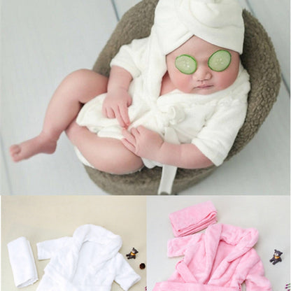 Baby Bathrobes Bath Towel Solid Color Warm