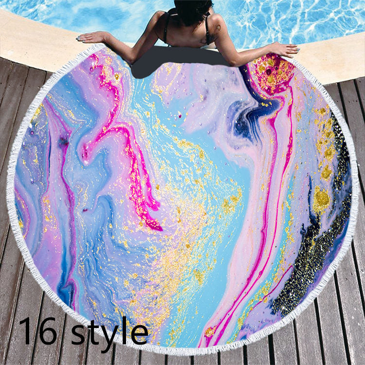 Round Printed Beach Towel Microfiber Bath Towel