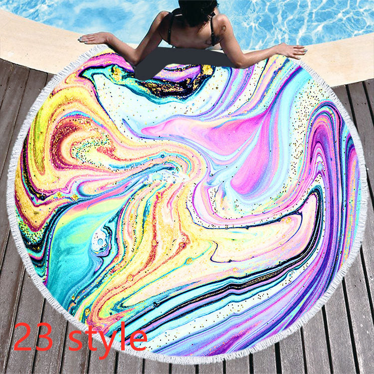 Round Printed Beach Towel Microfiber Bath Towel