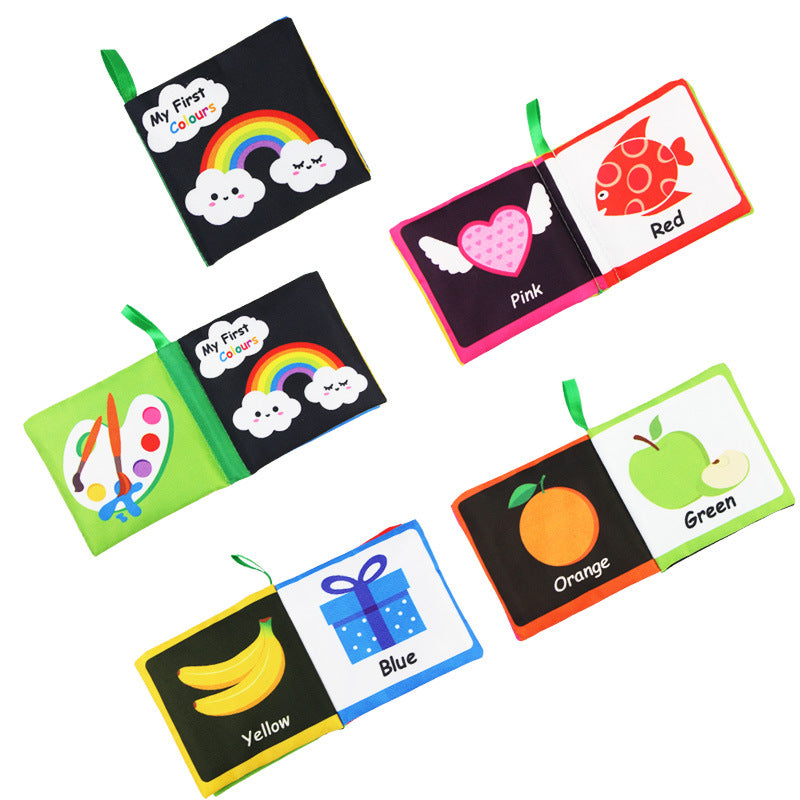 Baby Visual Excitement Cloth Book Montessori Baby Toys Black White Enlightenment Educational Rattle Book Toy Toddler Sensory Toy