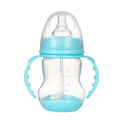 Wide Caliber PP Baby Bottle Anti-colic With Handle Straw Baby Feeding Bottle 180 240ML Optional Bulk