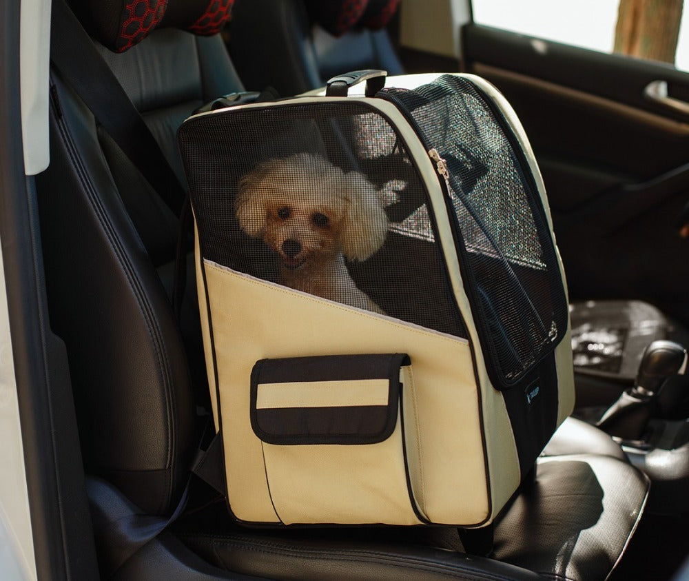 Small Pet Wheel Carrier Dog Cat Portable Strollers Backpack Breathable Puppy Roller Luggage Car Travel Transport Bag