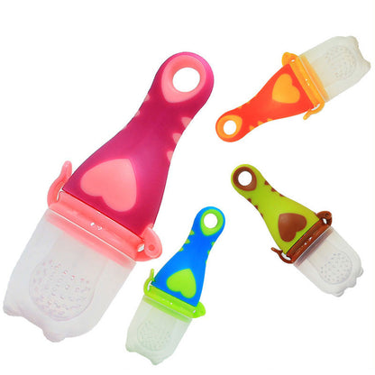 Two-color Food Supplement Bite Bag For Baby Silicone Fruit And Vegetable Bite Bag