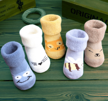 5 pairs Baby Socks Floor Non-slip Cotton Cartoon Doll socks with bells Baby Girls Boys Soft Cute Accessories