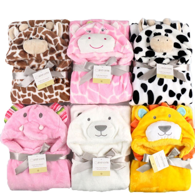 Baby fleece bath towel hooded towels bathrobe