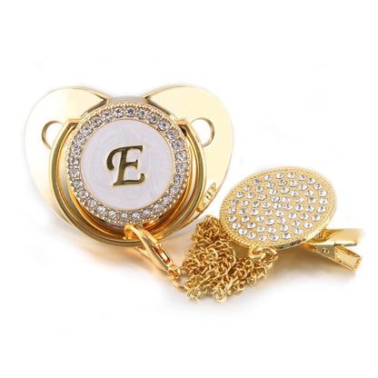 26 Letters Golden Metal Word Baby Soother