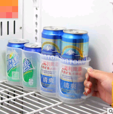 Kitchen Storage Box Refrigerator Beverage Storage Grid Cans Storage Basket Beer Cola Storage Box