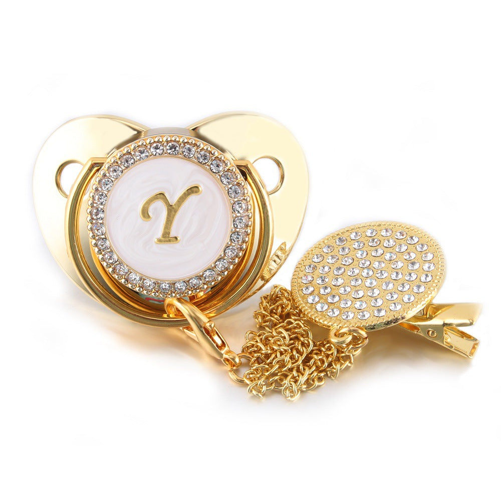 26 Letters Golden Metal Word Baby Soother