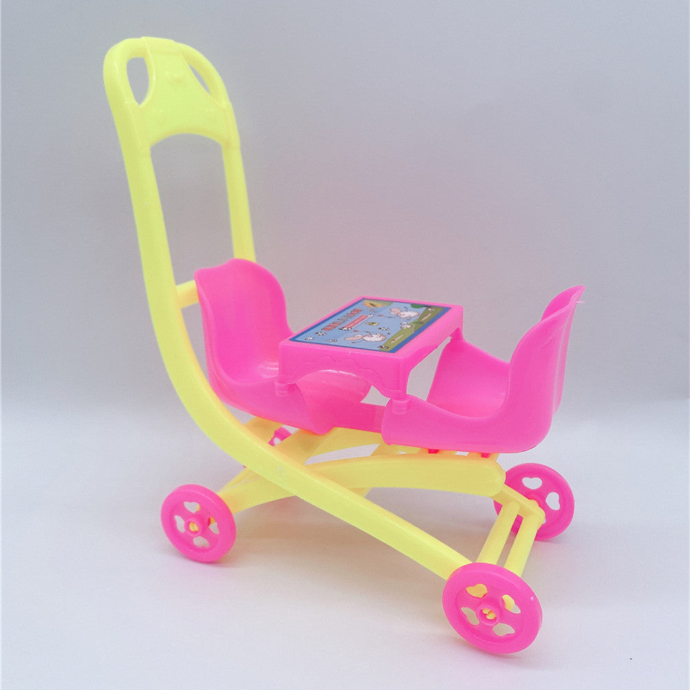 Simulation Double Baby Stroller Decoration Toys Accessories