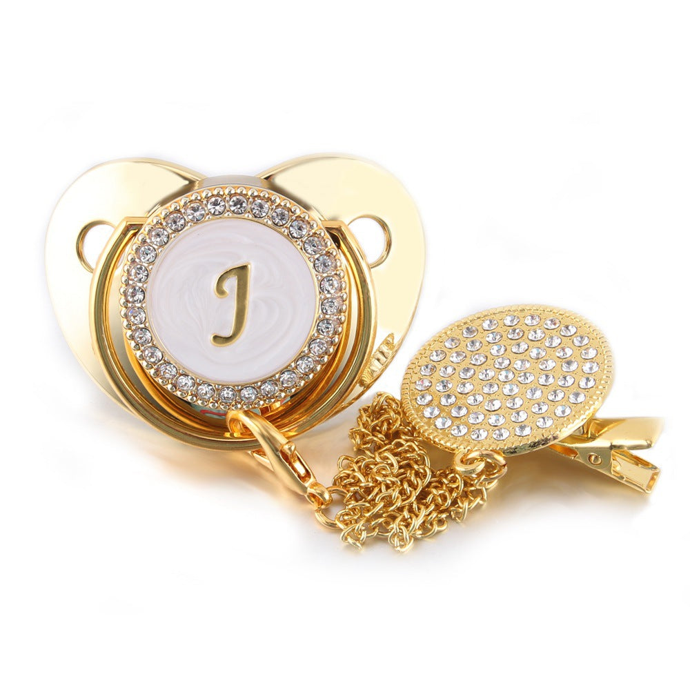 26 Letters Golden Metal Word Baby Soother