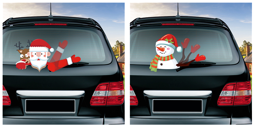 Popular Santa Claus wiper sticker can remove the car rear windshield wiper Sticker Car Stickers