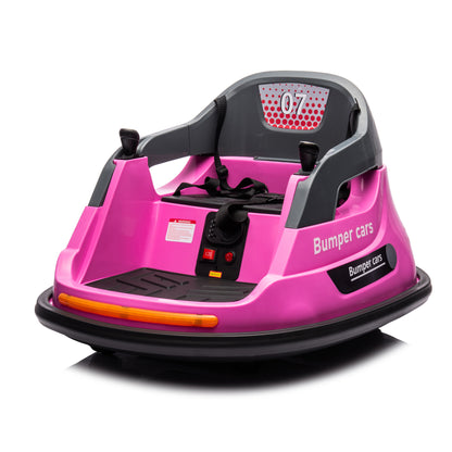 Pink 12V ride on bumper car for kids 1.5-5 Years Old Baby Bumping Toy Gifts