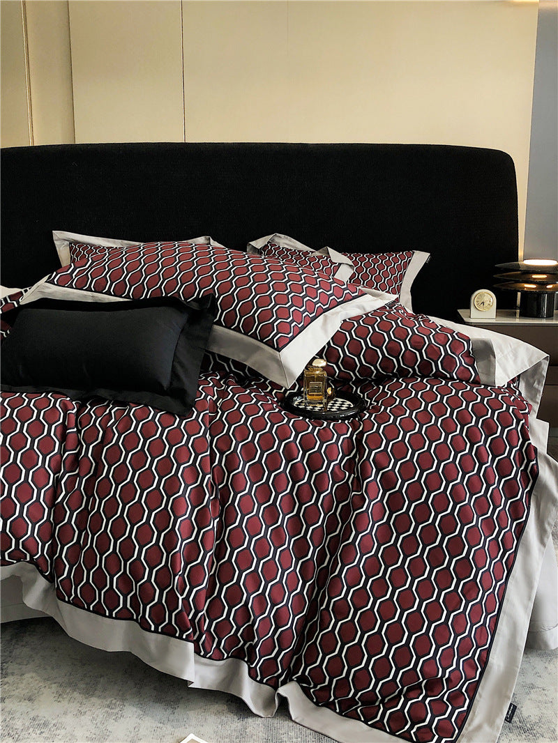 Long-staple Cotton Printed Four-piece Bedding Set Cotton Bedding