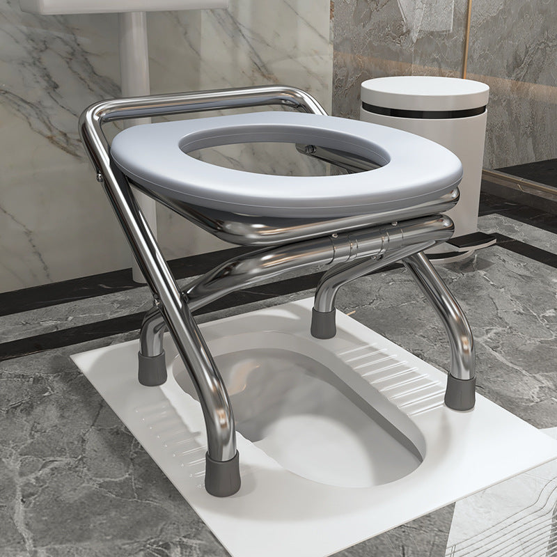 Spot Folding Stainless Steel Elderly Household Potty Seat Mobile Commode Toilet Toilet Chair Patient Commode Chairs