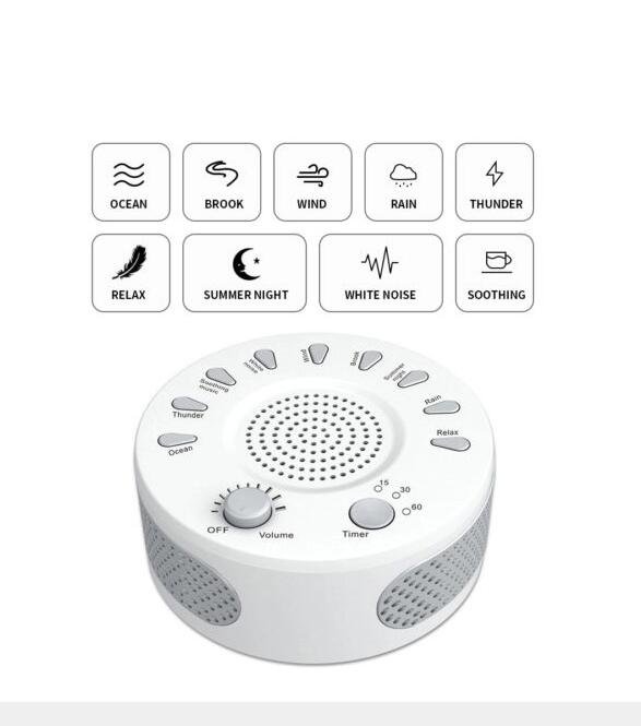 Baby Sleep Soothers Sound Machine White Noise Record Voice Sensor with 9 Soothing Sound Auto-off Timer For Home Office Travel