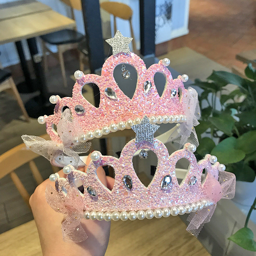 Children's Hair Accessories New Sequined Crystal Crown Girls