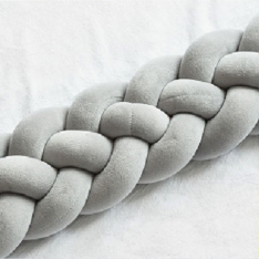 Heightening Baby Braided Crib Bumpers Knot Long Pillow Cushion Bedding Room Dector