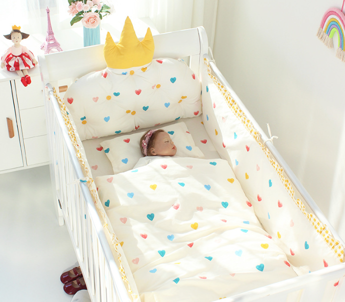 Crown Cushion Baby Bed Surrounding Bedding Kit