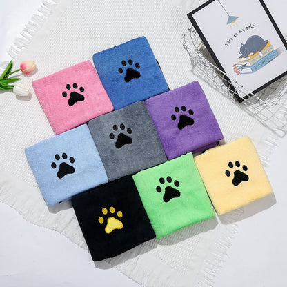 Dog Cat Quick-drying Bath Towel Soft Absorbent Coral Fleece Pet Bath Towel