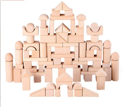 100 Blocks Made of Barrels of Beech Wood Lump Logs Baby Toys for Early Education for Children Building Block Children Puzzle Toy