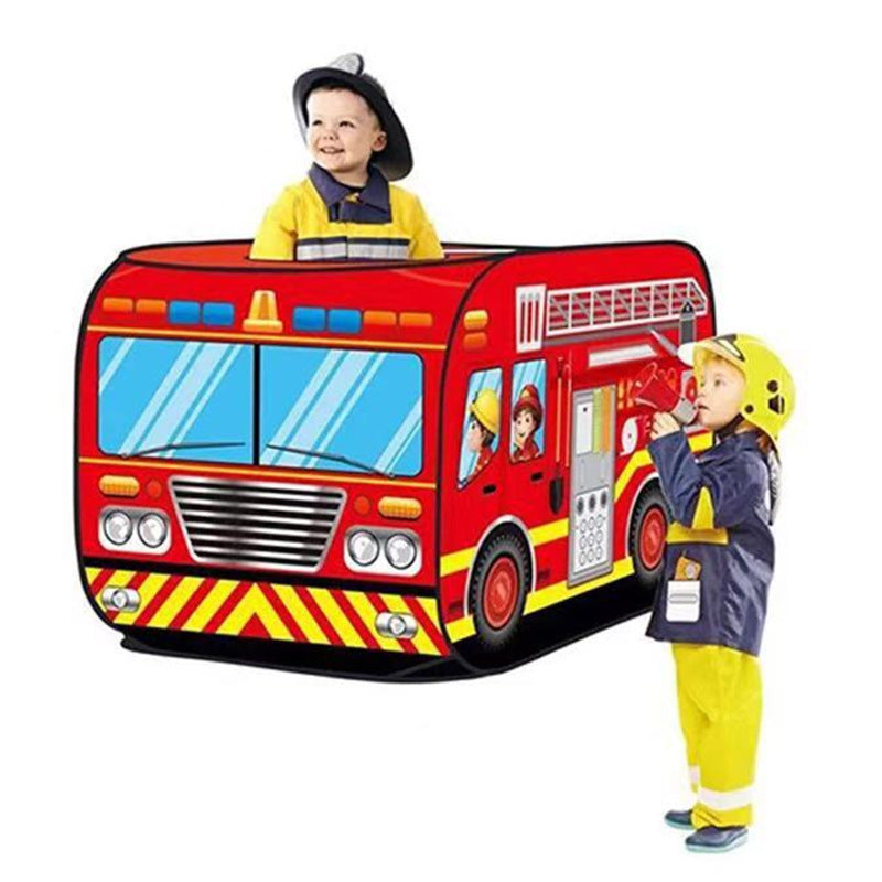 Indoor And Outdoor Car Fire Truck Play House Children's Folding Tent Toy