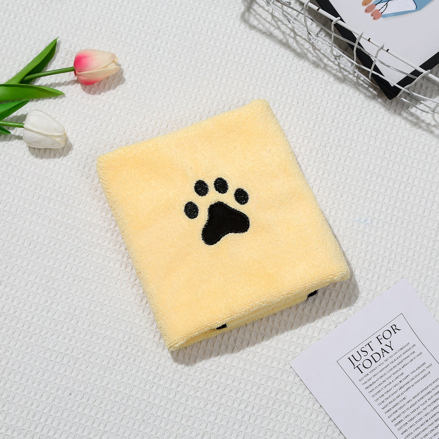 Dog Cat Quick-drying Bath Towel Soft Absorbent Coral Fleece Pet Bath Towel