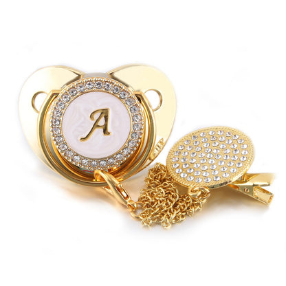 26 Letters Golden Metal Word Baby Soother