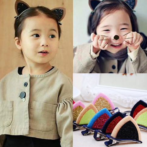 Lot Girls Barrettes Cute Cat Ears Hair Clip Kids Safety Headband Hairpin For Kids Hair Accessories