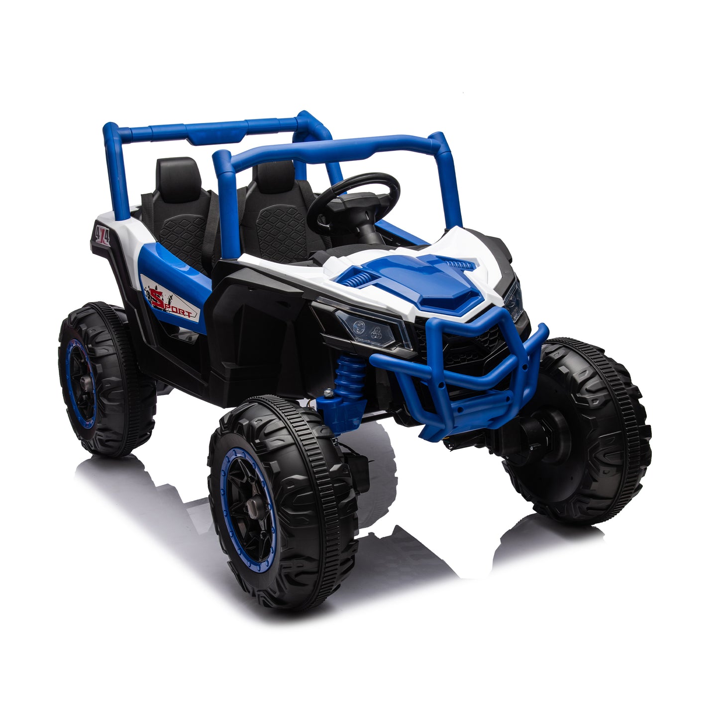 Side by Side 4x4 Ride on Off-Road Truck with Parent Remote Control, Battery Powered Electric Car