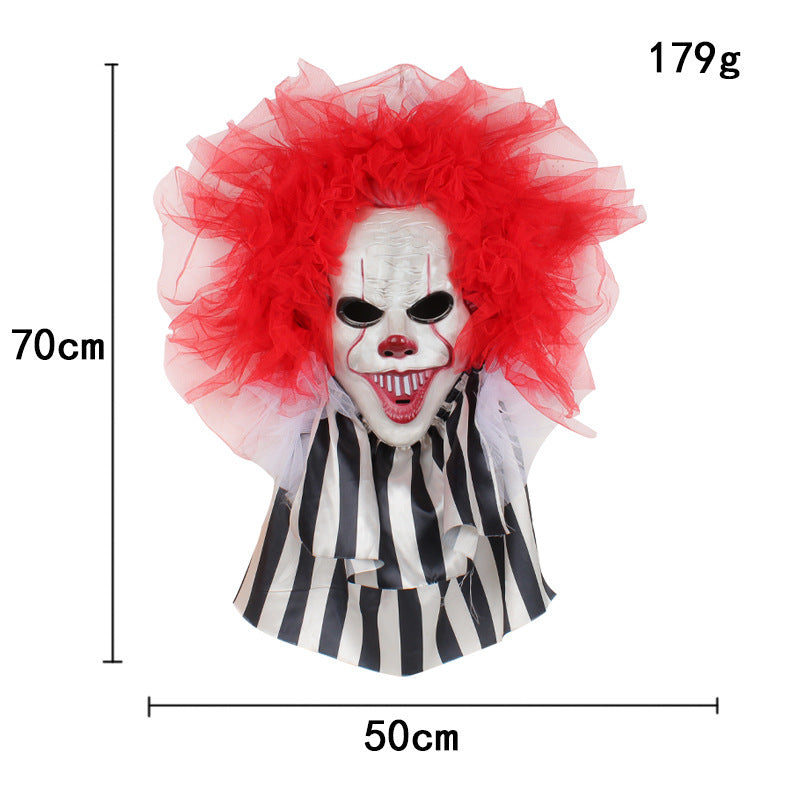 Halloween Horror Clown Wreath Door Hanging Wreath Decoration Wall Hanging Clown Ghost Festival Halloween Party Supplies Home Decor