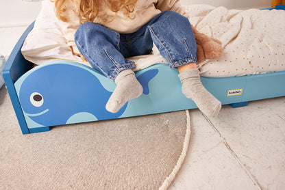 Low Kids Bed Montessori Blue Whale-4