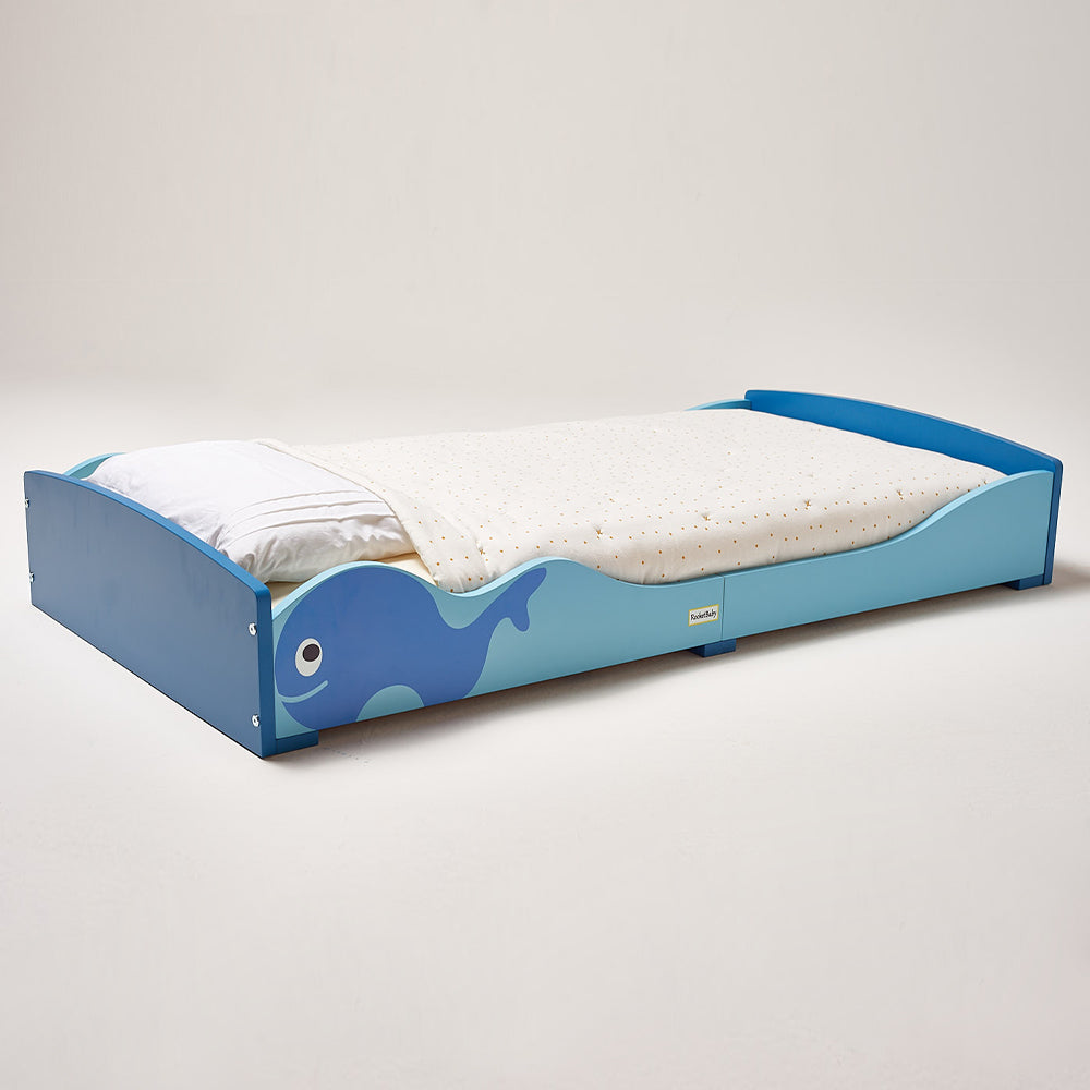 Low Kids Bed Montessori Blue Whale-2