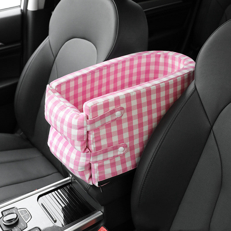 Portable Pet Dog Car Seat Central Control Nonslip Dog Carriers Safe Car Armrest Box Booster Kennel Bed For Small Pets Travel