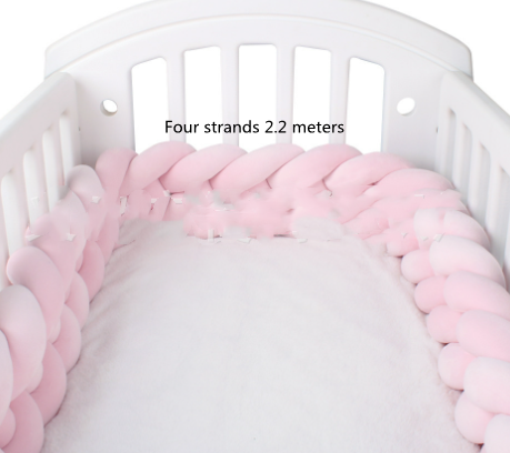 Heightening Baby Braided Crib Bumpers Knot Long Pillow Cushion Bedding Room Dector