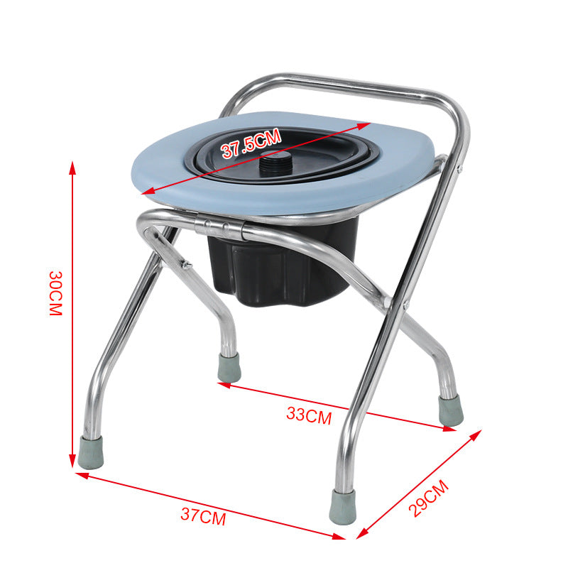 Spot Folding Stainless Steel Elderly Household Potty Seat Mobile Commode Toilet Toilet Chair Patient Commode Chairs