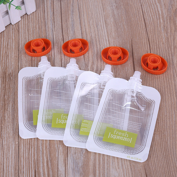 Children's Fruit Puree Squeezer Household Kitchen Dispenser Food Supplement Bag Manual Baby Food Storage Bag