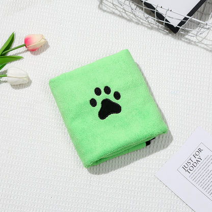 Dog Cat Quick-drying Bath Towel Soft Absorbent Coral Fleece Pet Bath Towel