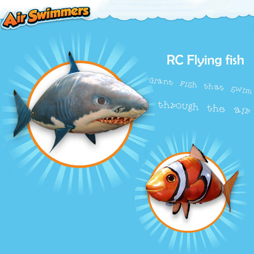 Remote Control Shark Toys Air Swimming Fish Infrared RC Air Balloons Inflatable RC Flying Air Plane Kids Toys