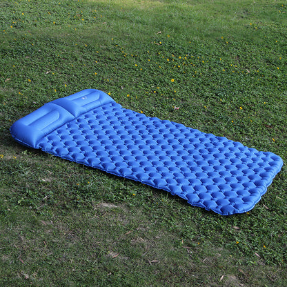 Outdoor Sleeping Pad Camping Inflatable Mattress With Pillows Travel Mat Folding Bed Ultralight Air Cushion Hiking