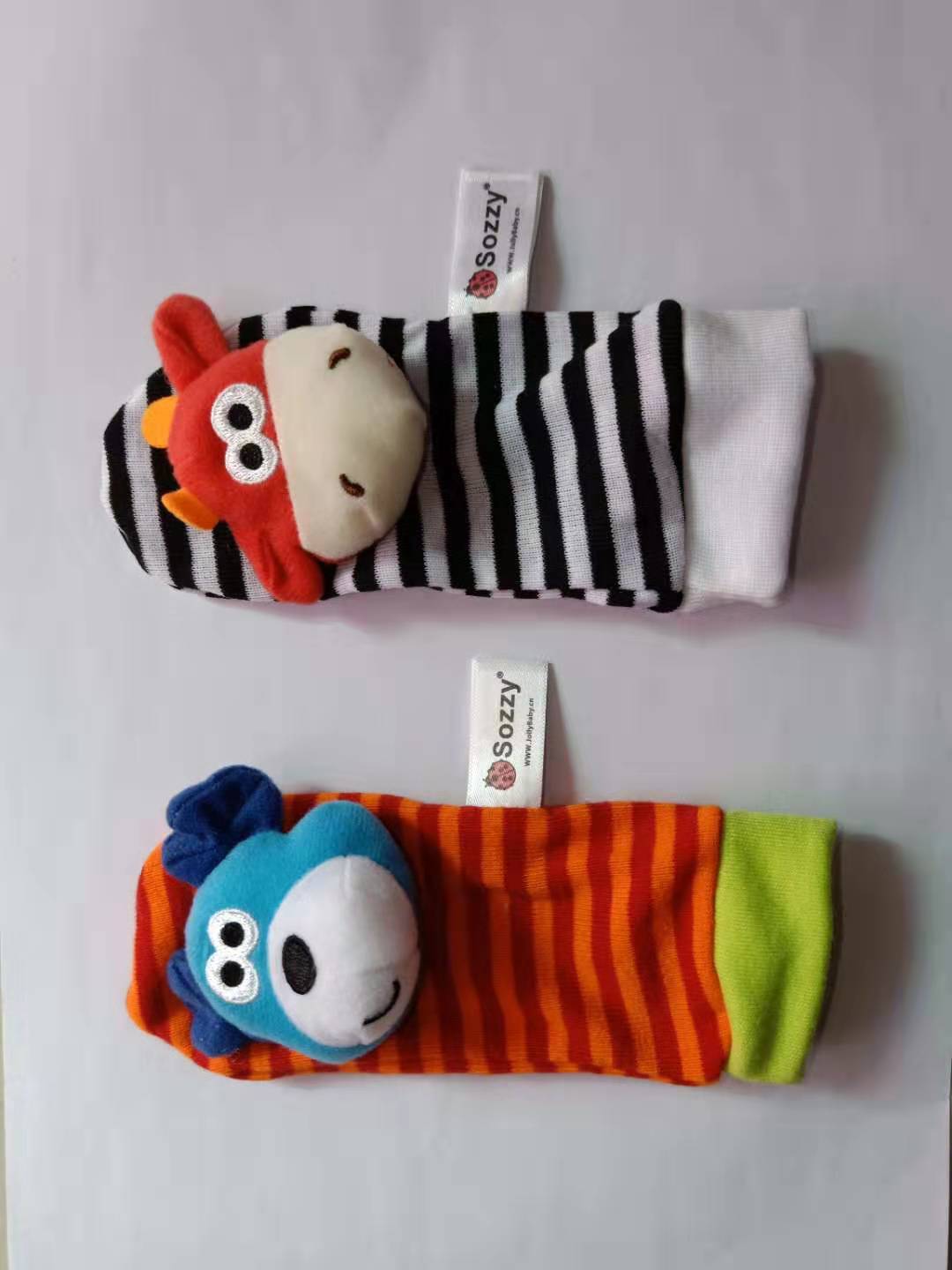 0-12 Months Soft Animal Rattle Infant Newborn Plush Sock Baby Toy Wrist Strap Baby Foot Socks