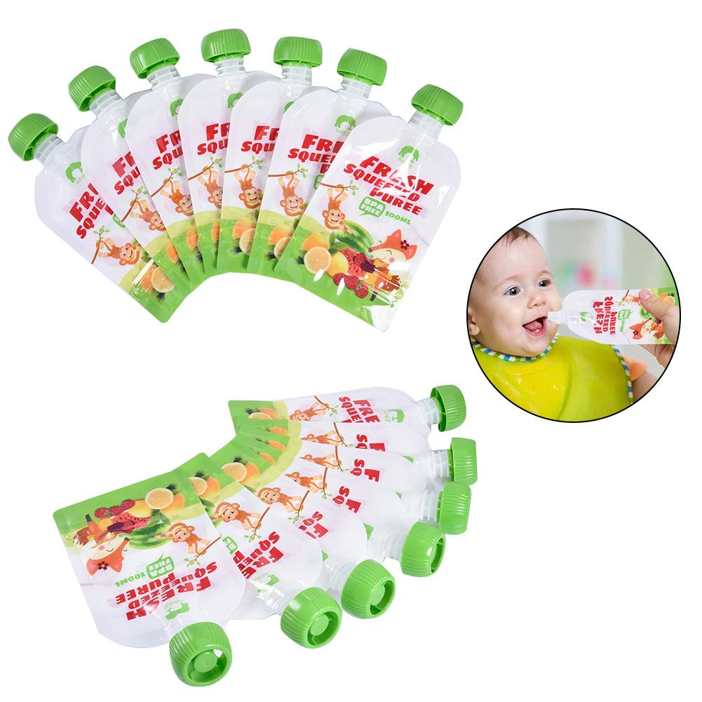 Baby Can Re-use The Food Supplement Bag For Self-made Puree Sucking Music