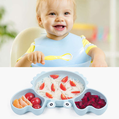 Baby Food Supplement Silicone Crab Tableware Set