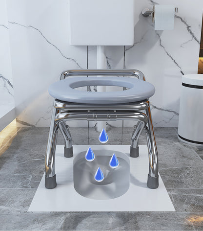 Spot Folding Stainless Steel Elderly Household Potty Seat Mobile Commode Toilet Toilet Chair Patient Commode Chairs