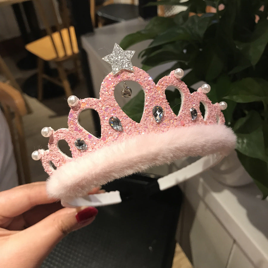 Children's Hair Accessories New Sequined Crystal Crown Girls